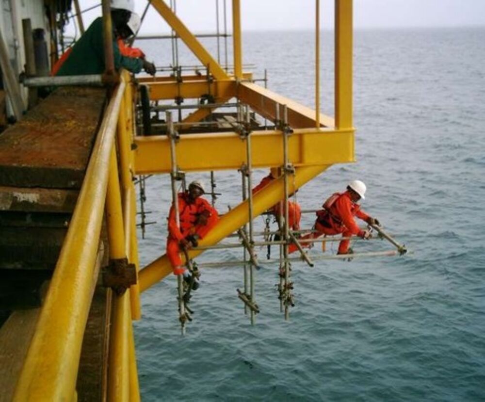 Offshore platform maintenance crew